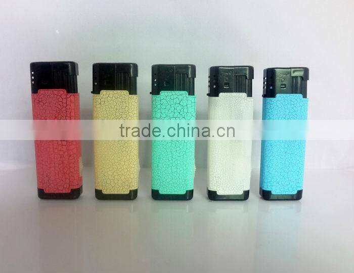 fashion leather translucent surface refillable electron cigarette lighter jet flame lighter with led light