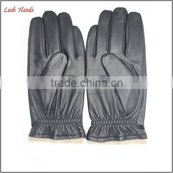 Driving gloves for men fashion black goatskin mens leather driving gloves