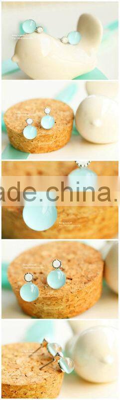 Summer fashion Earring Round Drop Earrings Light blue Fashion Earring
