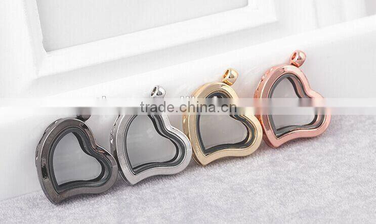 rainbow color fashion lady jewelry colorful heart locket necklace