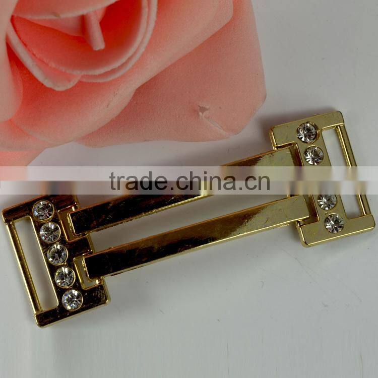2015 fashion hat buckle, crystal rhinestone ribbon buckle for bikini Decoration