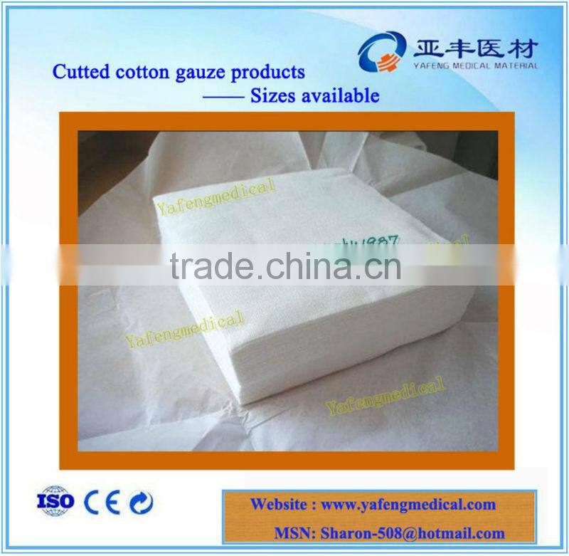 17 threads absorbent cotton medical gauze cut