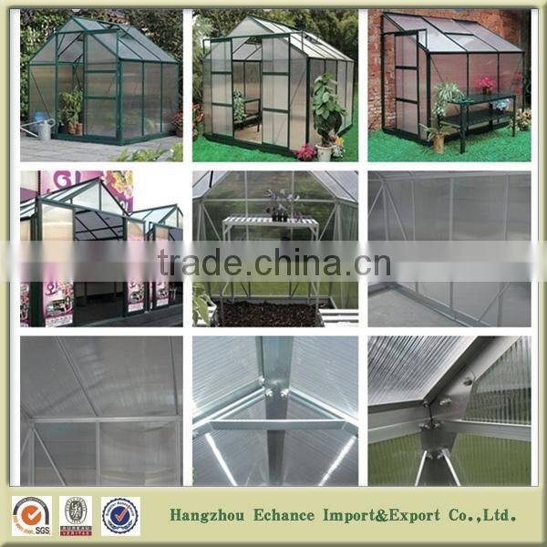 Garden Green house/garden greenhouses Aluminum frame and plastic board Hot sell in German