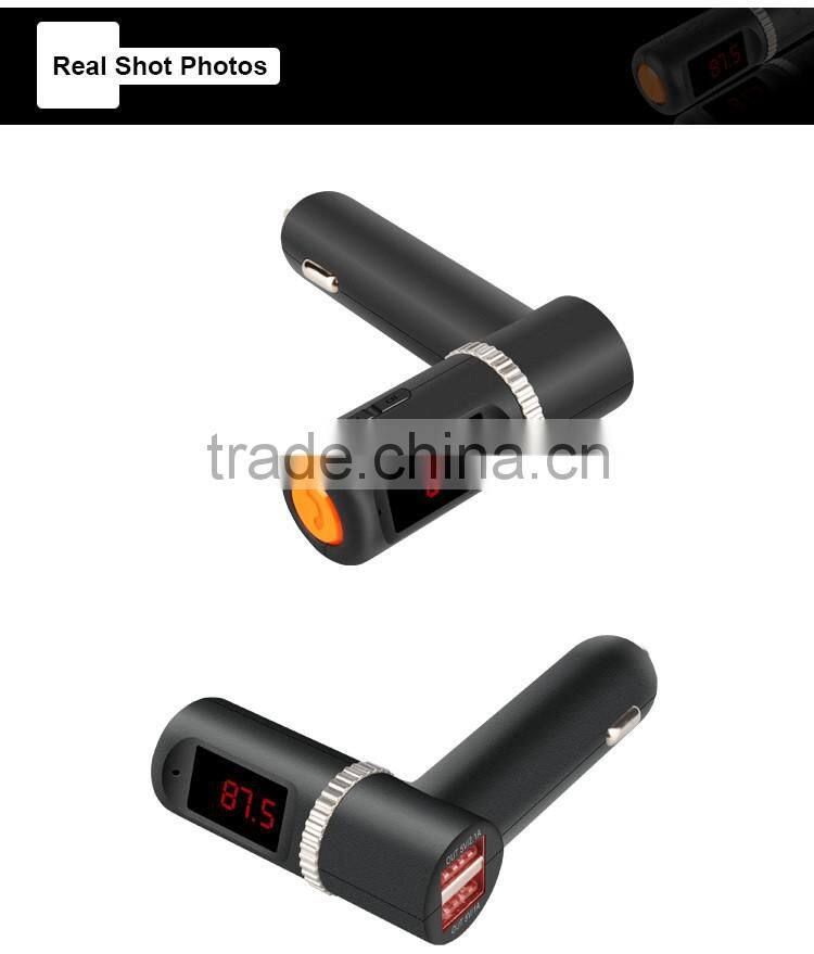 Free Sample BC08 fm transmitter bluetooth handsfree car kit MP3 player USB car charger