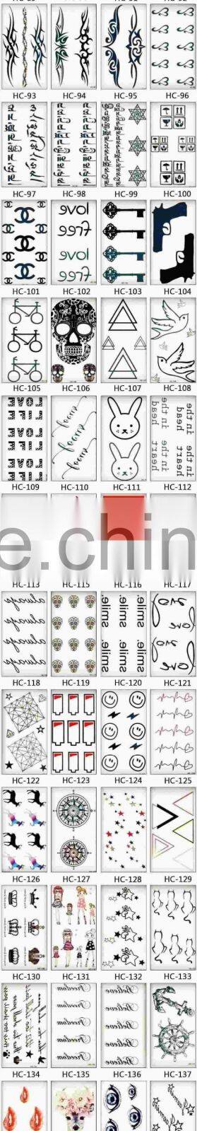 HC73 HC-73 New Design Fashion Temporary Tattoo Stickers Temporary Body Art Waterproof Tattoo Pattern Can Mix order