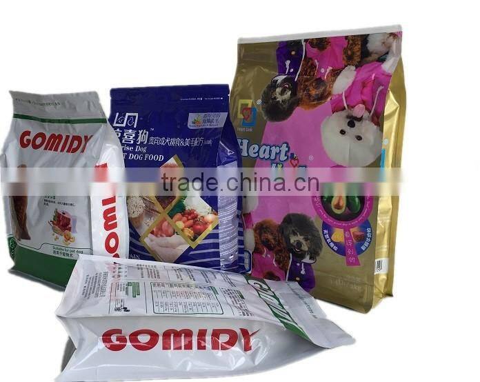 Aluminum Foil Laminated Ziplock Bag for Dog Food Packaging Bag/ Flat Bottom Side Gusset Stand up Pouch for Dog Food Packaging