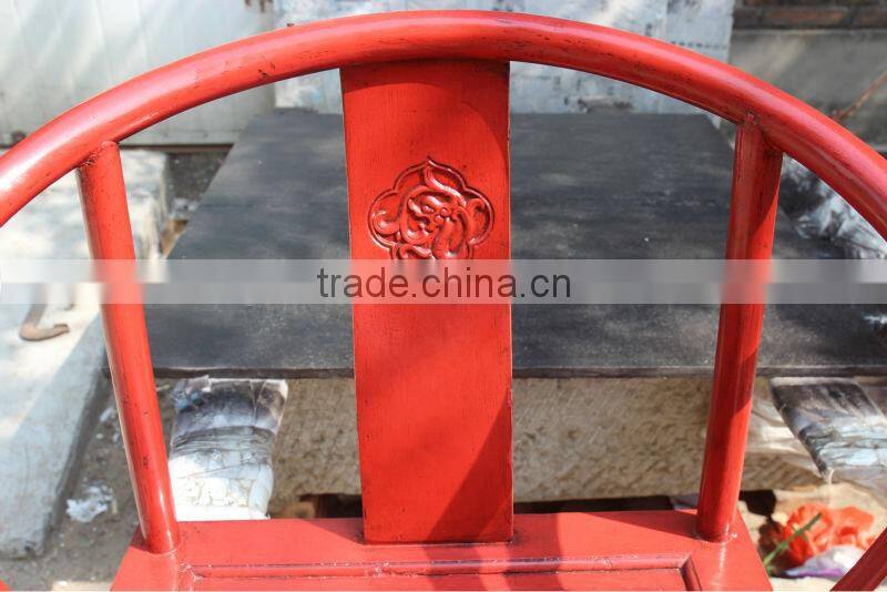 commercial furniture, antique pine wood red chair