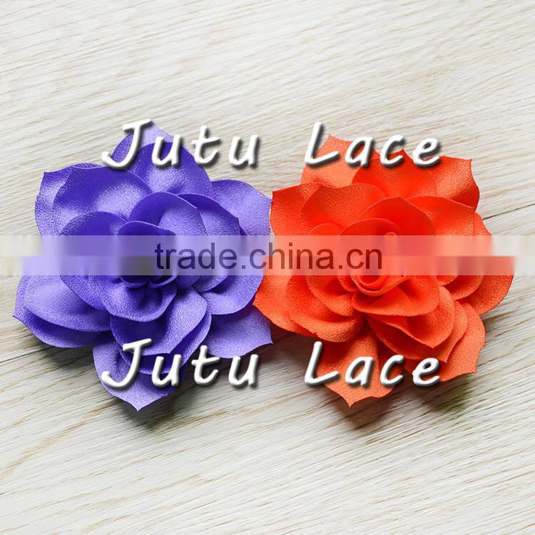 3.5inch Lotus Artificial Flower in purple for clothes flower/ Hair Clip/Pin Brooch/- 20colors for choose-Satin Lotus Flowers