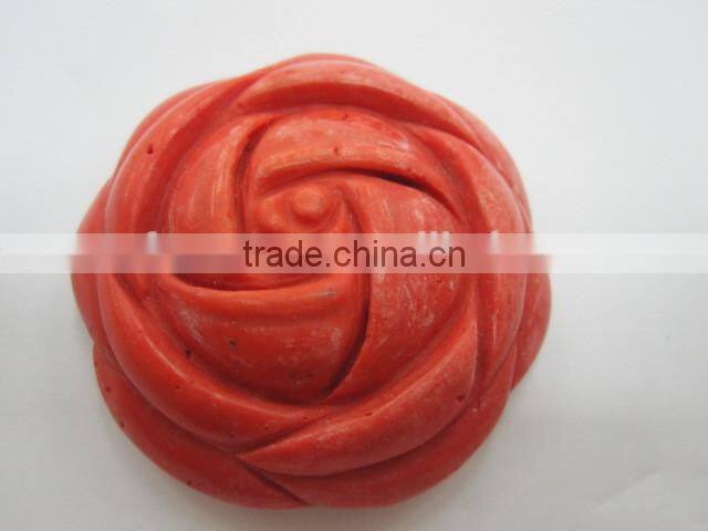 Synthetic coral gemstone carving for jewellery decoration