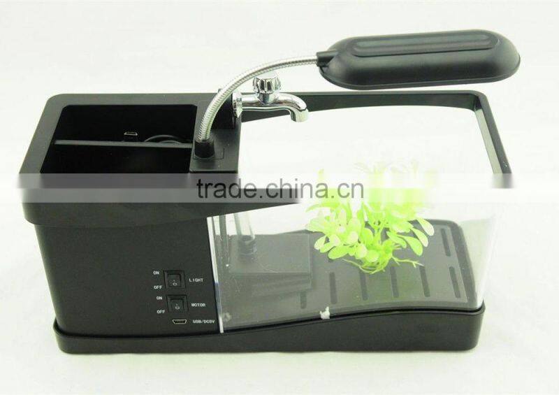 Desktop usb mini fish tank aquarium with running water