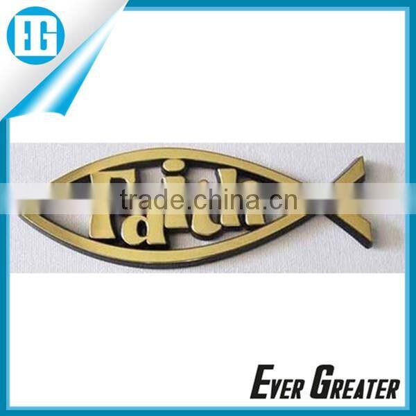 custom jesus fish badge jesus fish auto logo stickers, jesus fish high quality jesus fish logo tags name pvc badge