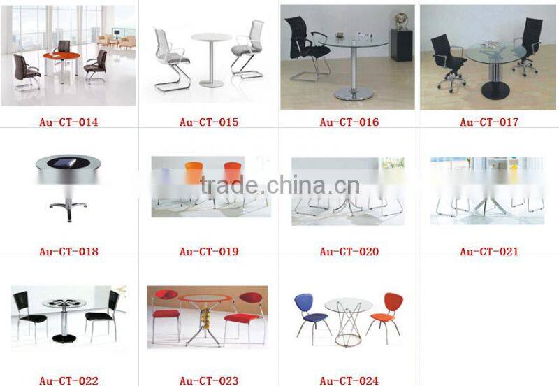 Modern glass top triangle conference table design