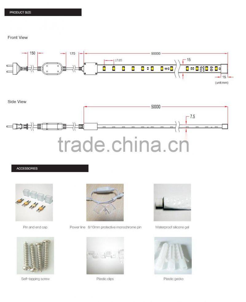high voltage smd flexible led strip from professional led product factroy