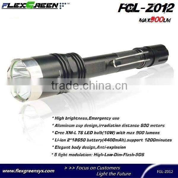 rechargable 18650 battery steel head T6 LED torch