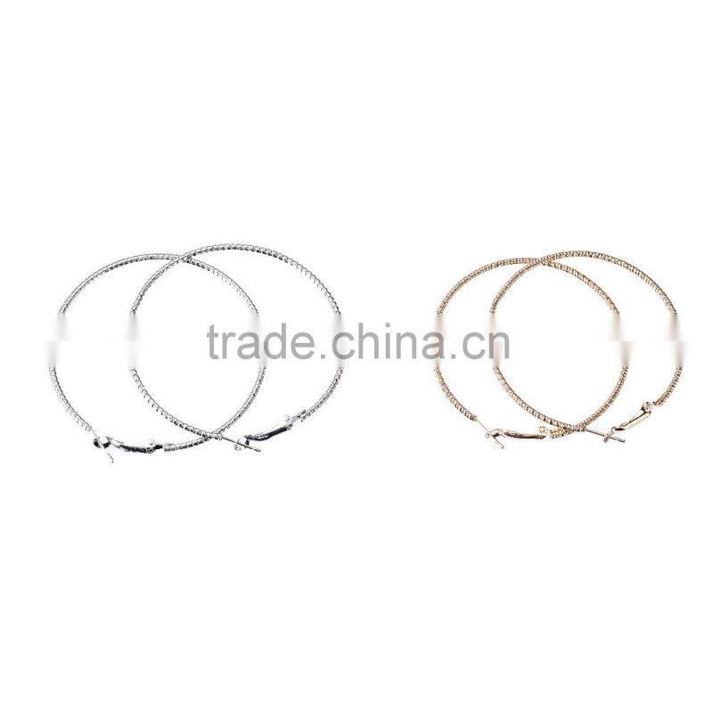 Fashion Jewelry Gold & silver plating matte surface big hoop earrings set for girls