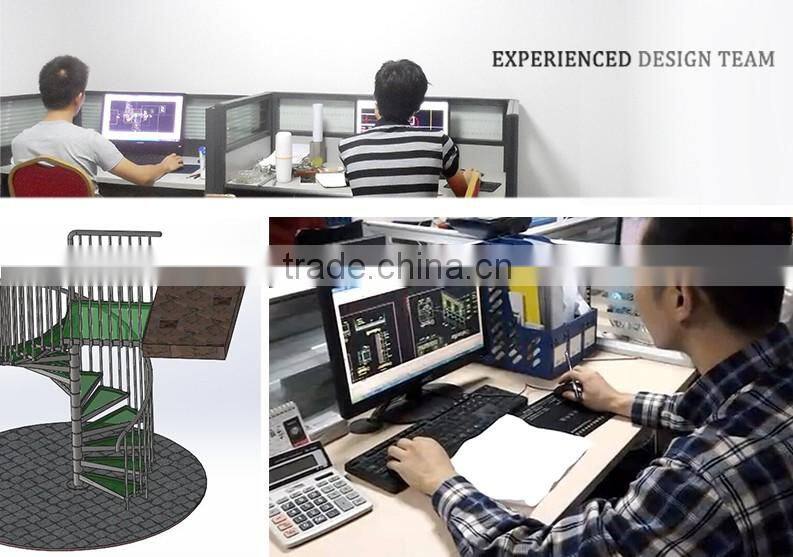 2016 New Design Indoor Staircase With Oak tread and decorative railing