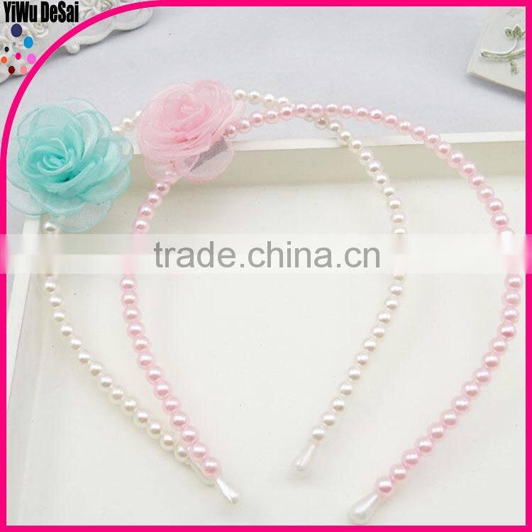 Fashion Rose Flower Headbands for Girls Pearls Headbands