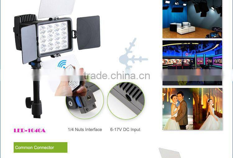 36W 6000K 12 big led bulbs LED camcorder light with battery and remote control