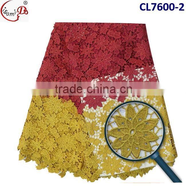 CL7600 Popular design good qualiy cord lace fabric, guirupre lace fabric for sale