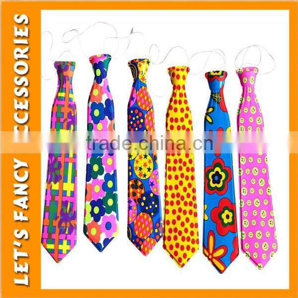 Cheaper plastic ealstic carnival necktie party Neckwear