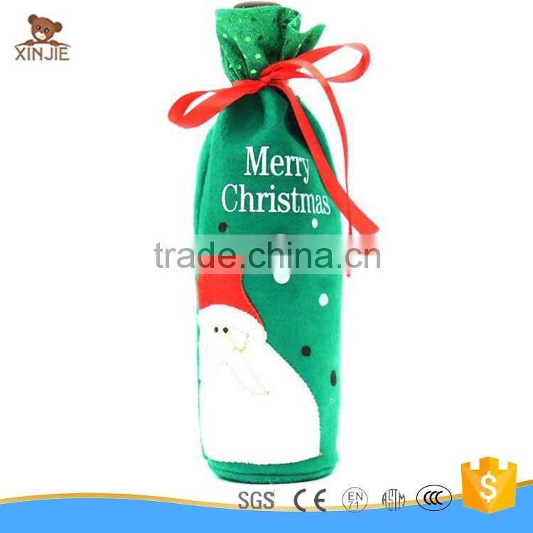 christmas decoration samll santa hat wine holder with wine bottle cover