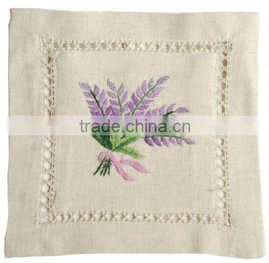 Hand embroidered Lavender Pillow Sachet - Lavender Linen