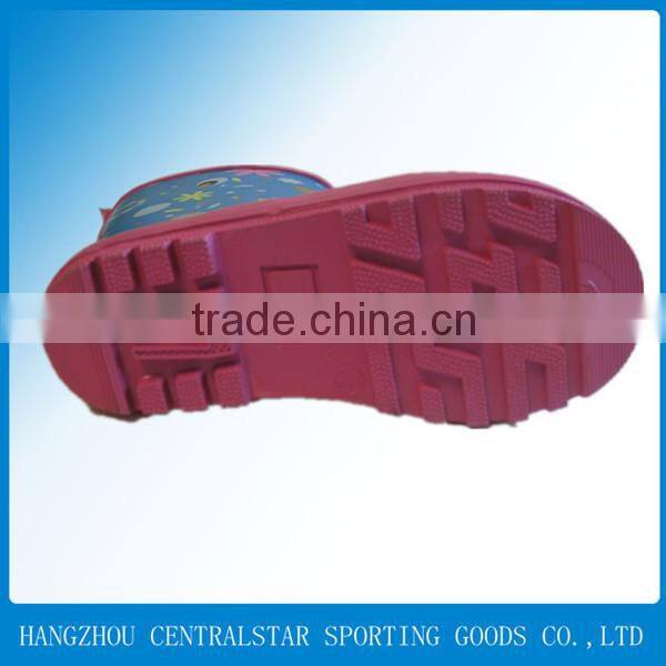 Easy clean waterproof cheap rain boots for kids