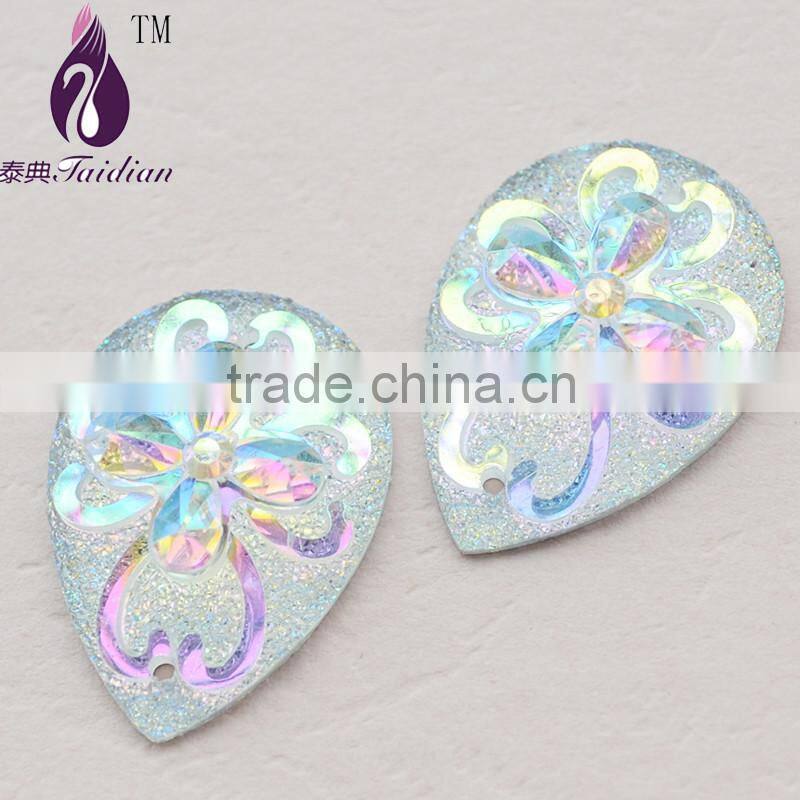 Flatback Gemstone Cabochon 18*25 mm Teardrop Sew On Crystal AB Rhinestone ,Earring Pendent Baeds