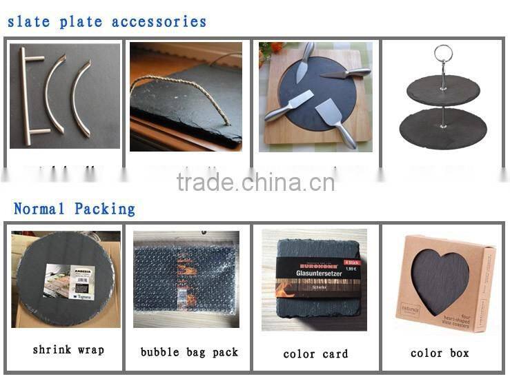 Romantic dinner high grade restaurant black slate wooden plate