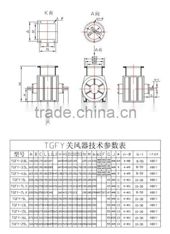 TGFY series airlock for rice milling