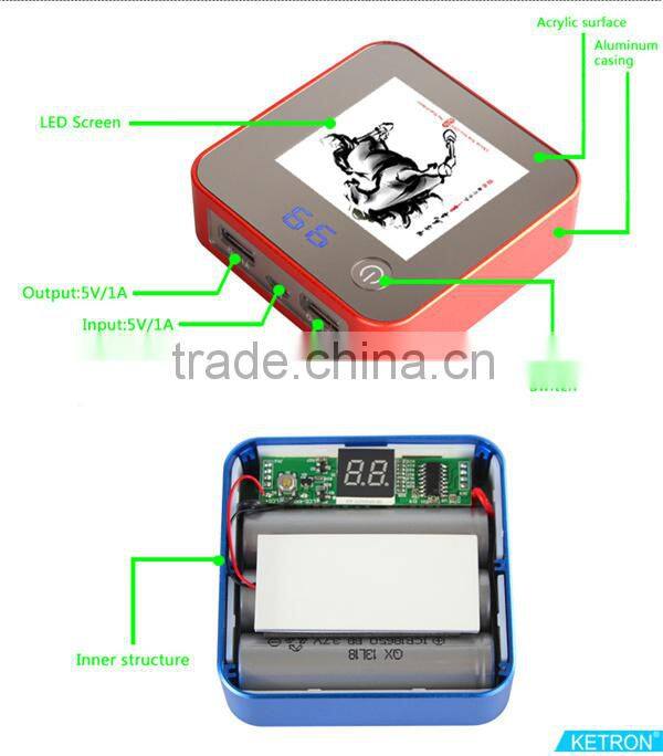 8400mAh led display gift customized gel battery