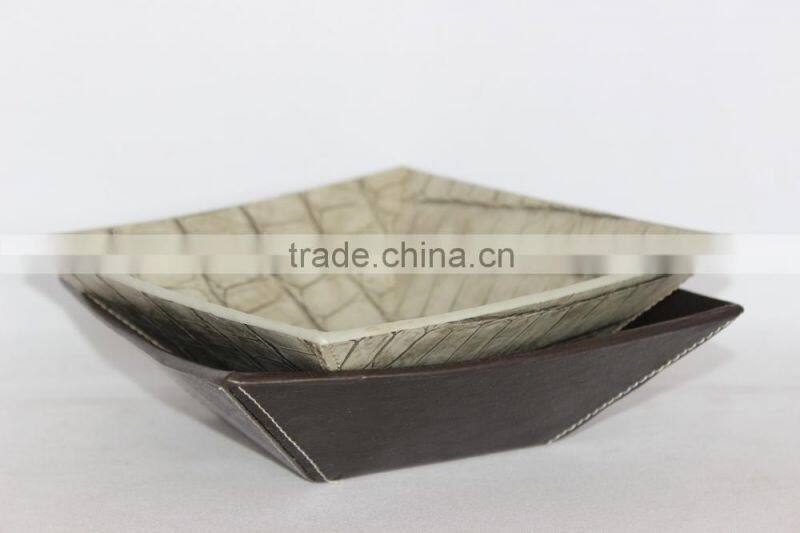 Professional Faux Leather Storage Tray/Square Cardboard Storage Tray