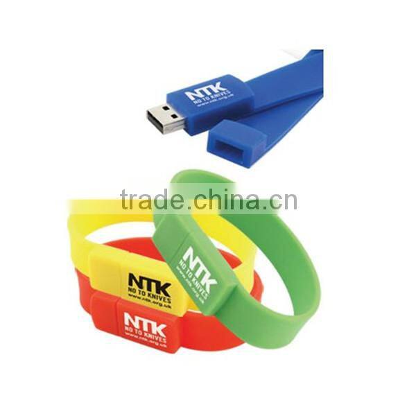 bulk sale OEM silicone slap bracelet usb flash drive 2014