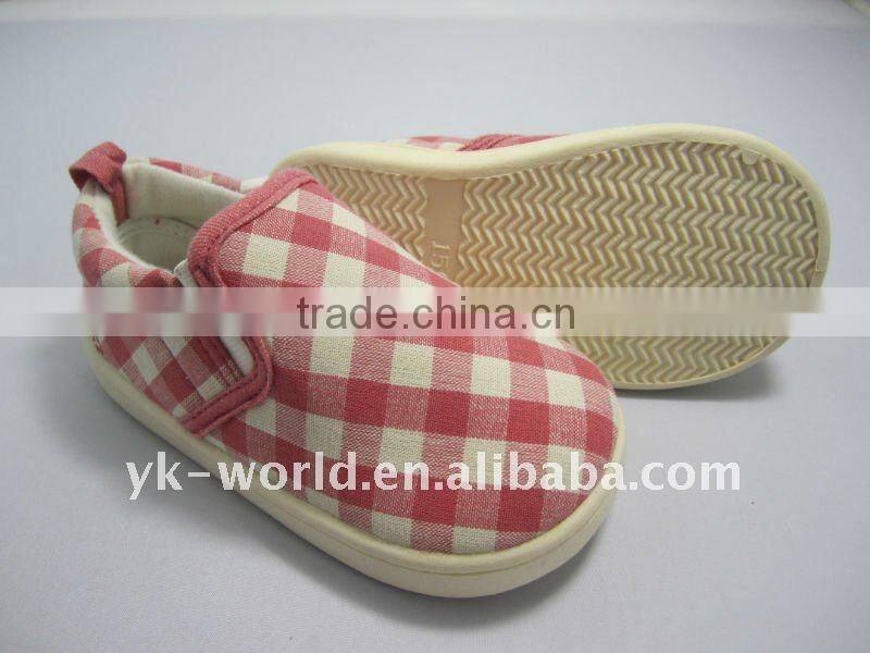 Canvas baby shoes--checked canvas