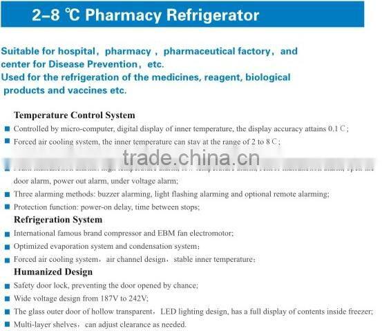 2-8 degrees Pharmacy Refrigerator/Freezer