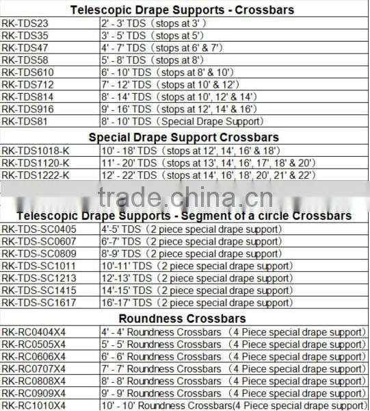 Allstar Elegant Telescopic beautiful pipe drape system wedding curtain backdrops