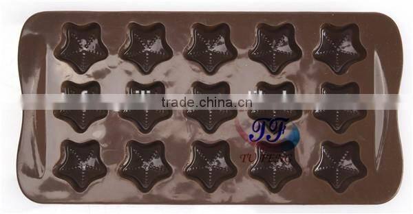 Hot selling 15-cavity star silicone chocolate pastry mould for baking