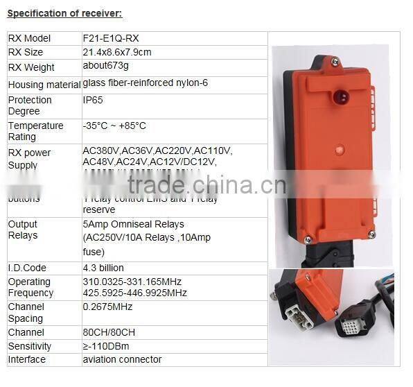 factory sale directly 6 channel IP65 wireless industrial remote control C-E1Q