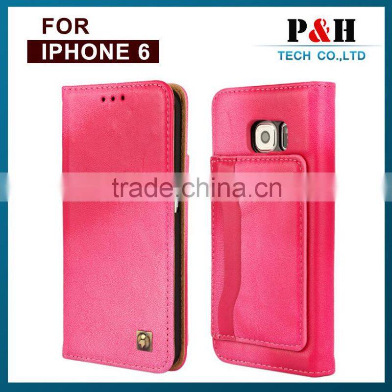 flip Genuine Leather case for iphone 6 plus,for iphone 6 flip leather cover case