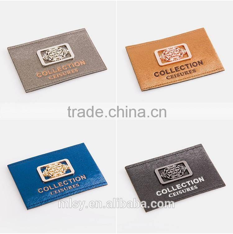 Metal leather patch for jeans leather embossing patch jeans pu leather patches
