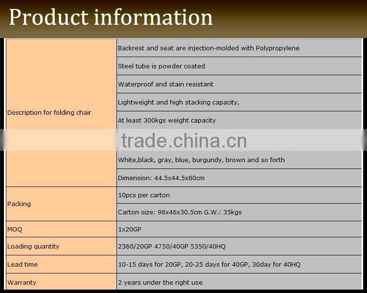 High Quality Plastic Outdoor Leisure Folding Chair JC-H72