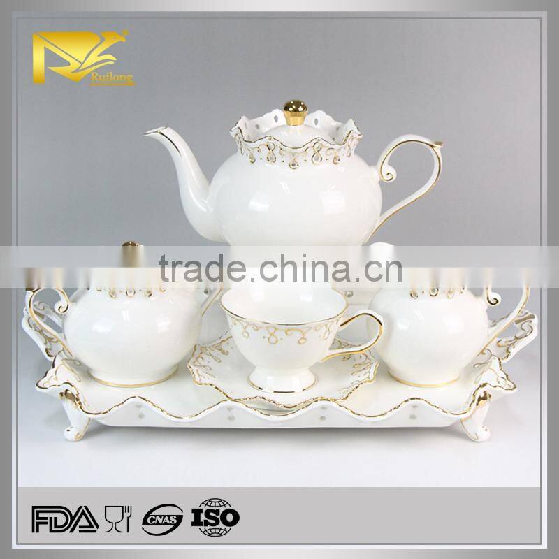 Factory direct tea tray, ceramic dinner plates with handles, serving tray