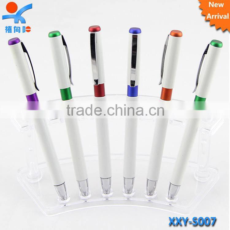 latest products in market white cheap plastic ballpoint pen