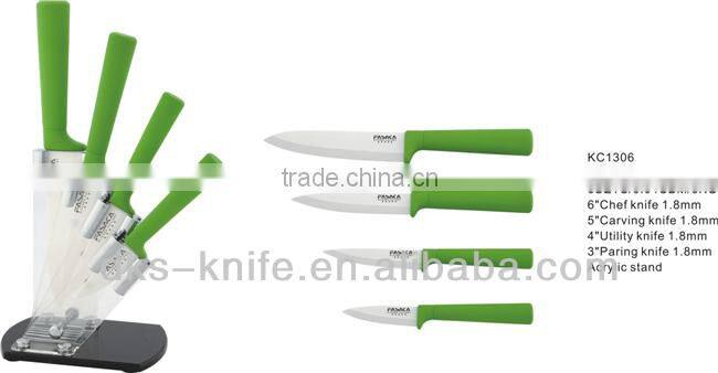 Set of 5pcs Colourful and Comfortable Handle Modern Innovation designed Ceramic Kitchen Knife Set