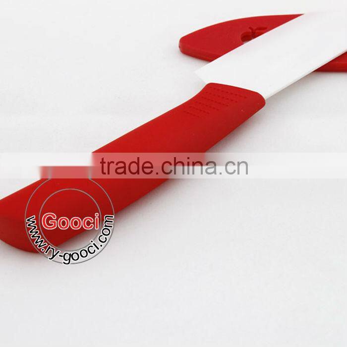 Ceramic 6" Chef's Knife - White knife sheath RED
