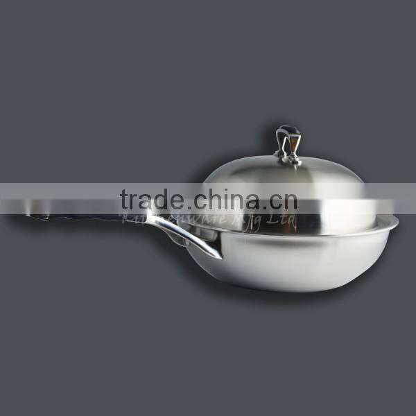 28CM Cooking wok Hot sell three-ply stainless steel chinese wok