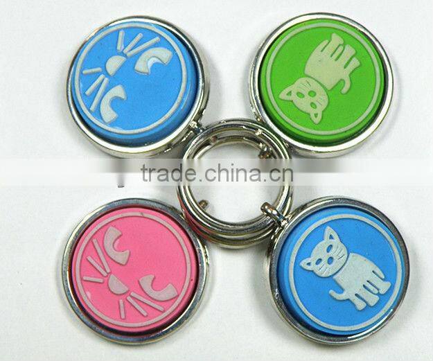 Soft PVC dog key chain key ring. flexible key chain waterproof pet accessories, Dog tag, pet tag, ID tag ,name tag