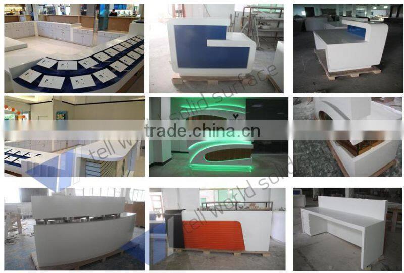 Artificial stone high quality small reception desk salon reception desk counter