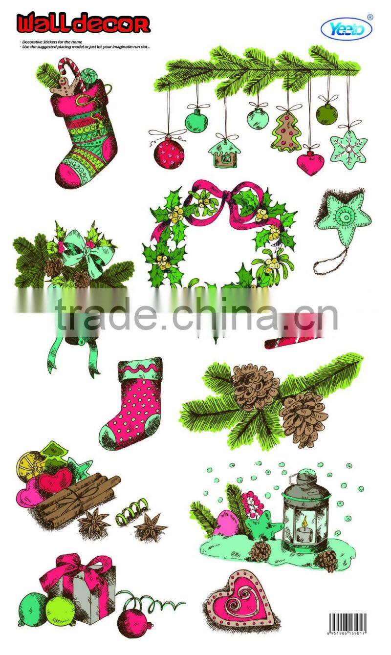 Christmas Design Shining Decorative PVC Self Adhesive Sticker