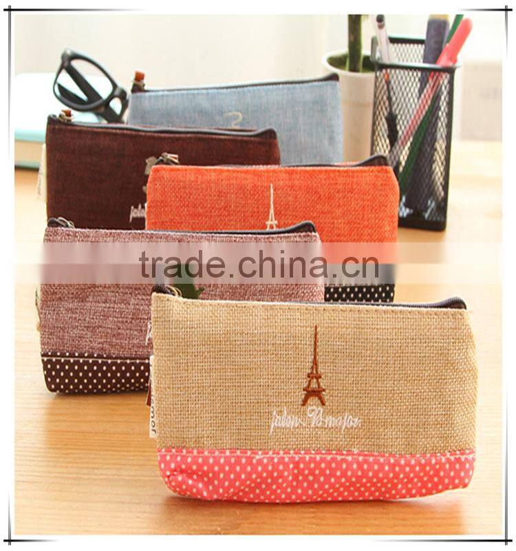 Hot Selling Cotton Canvas White Pencil Pouch For Children Or Office